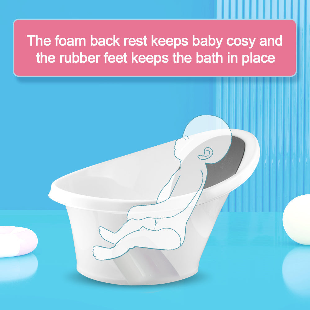 Black Little One Bath With Backrest & Bum Bump Support