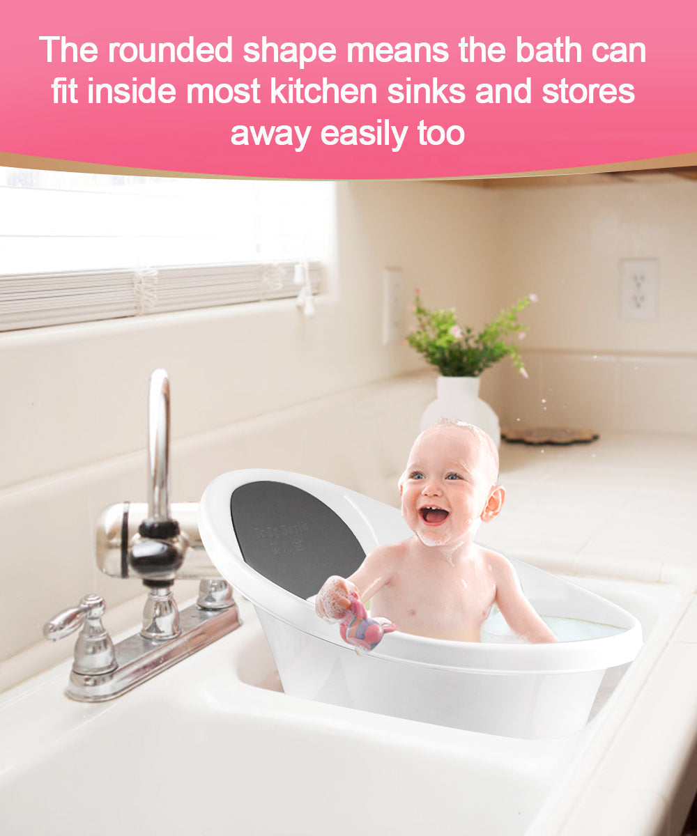 Black Little One Bath With Backrest & Bum Bump Support