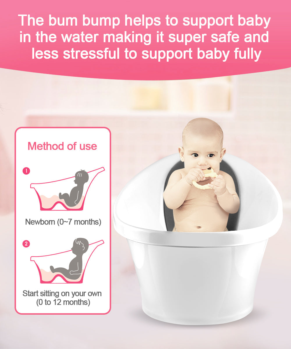 Black Little One Bath With Backrest & Bum Bump Support