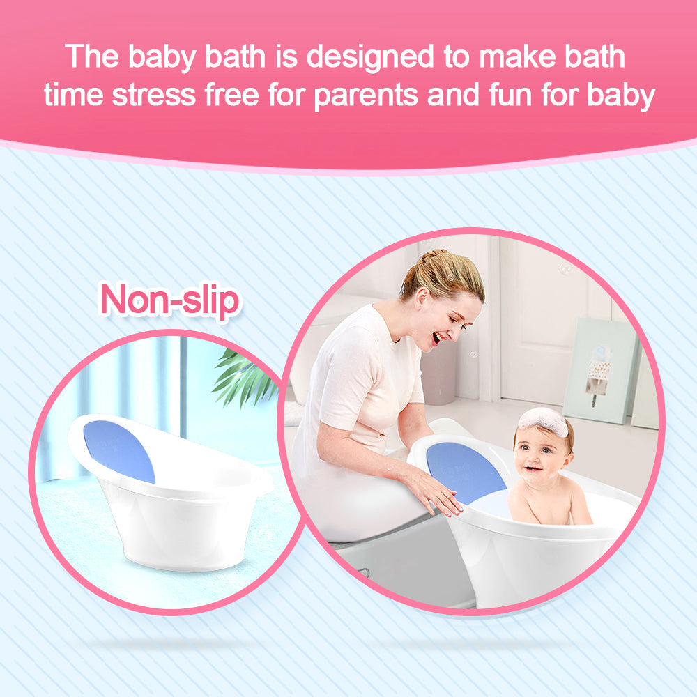 Blue Little One Bath With Backrest & Bum Bump Support
