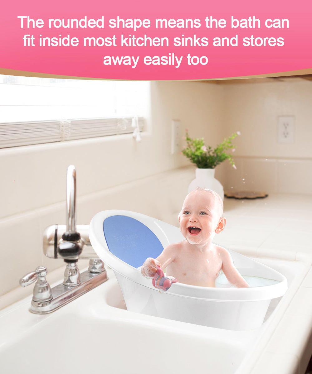 Blue Little One Bath With Backrest & Bum Bump Support