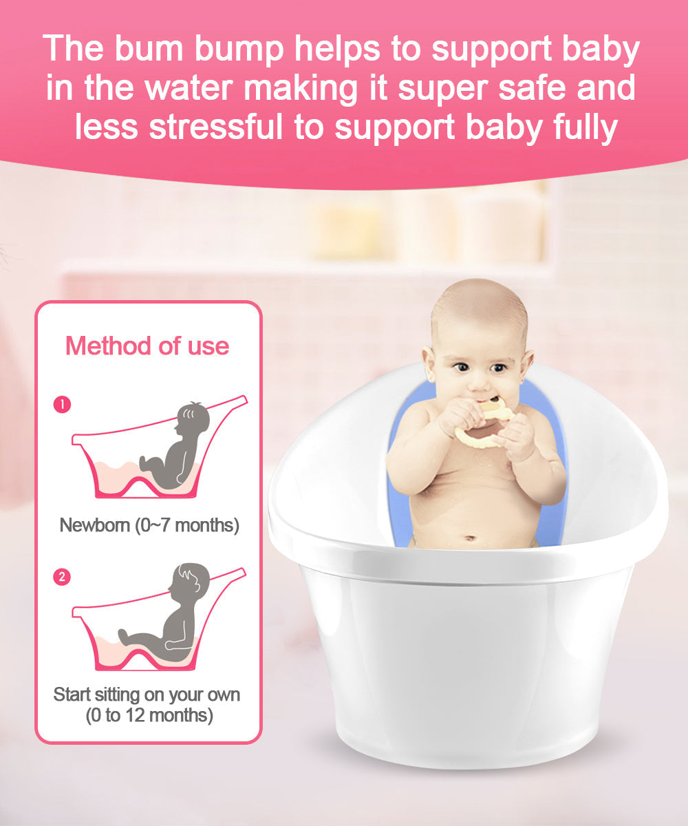 Blue Little One Bath With Backrest & Bum Bump Support