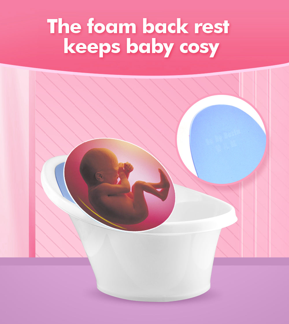 Blue Little One Bath With Backrest & Bum Bump Support
