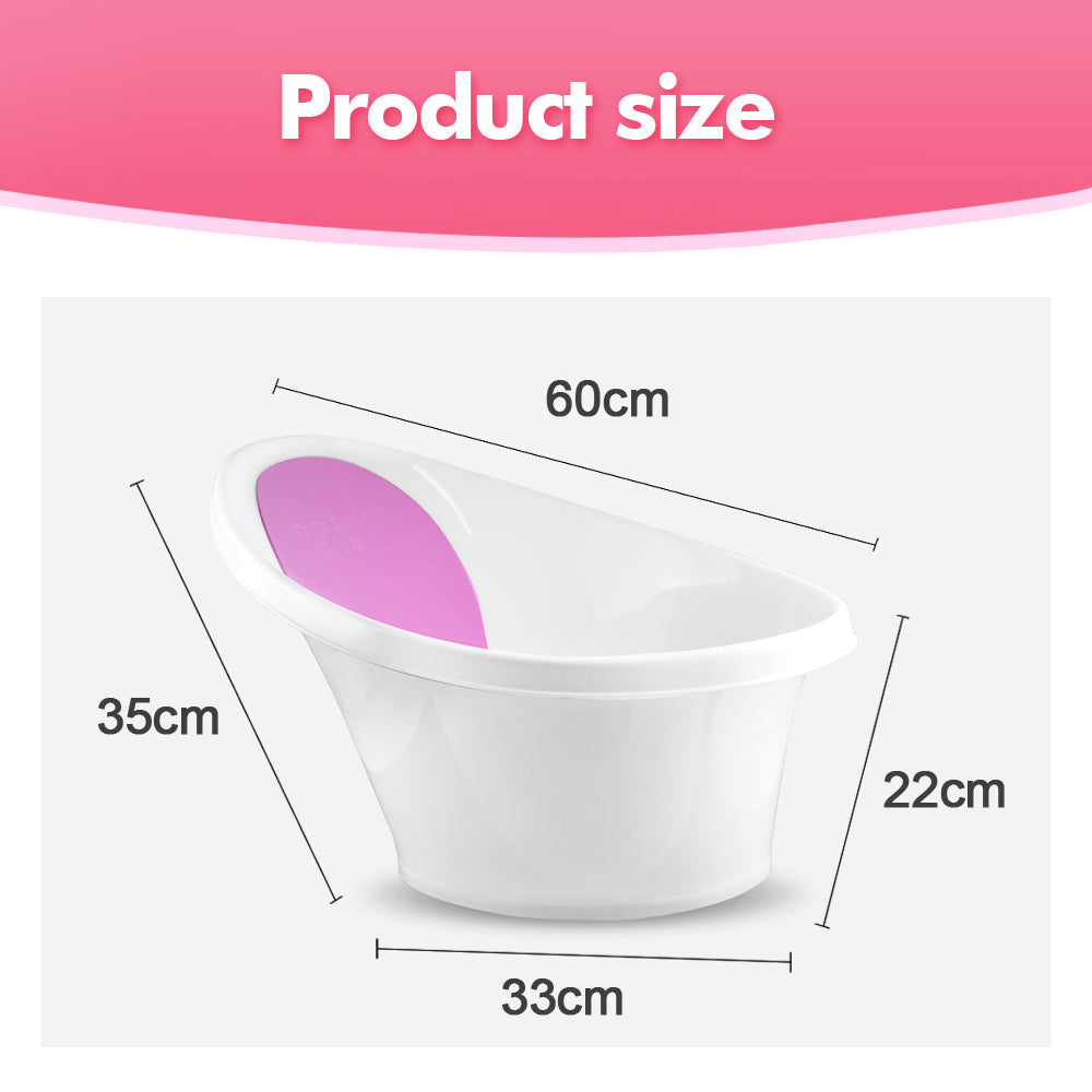 Pink Baby Bath With Backrest & Bum Bump Support