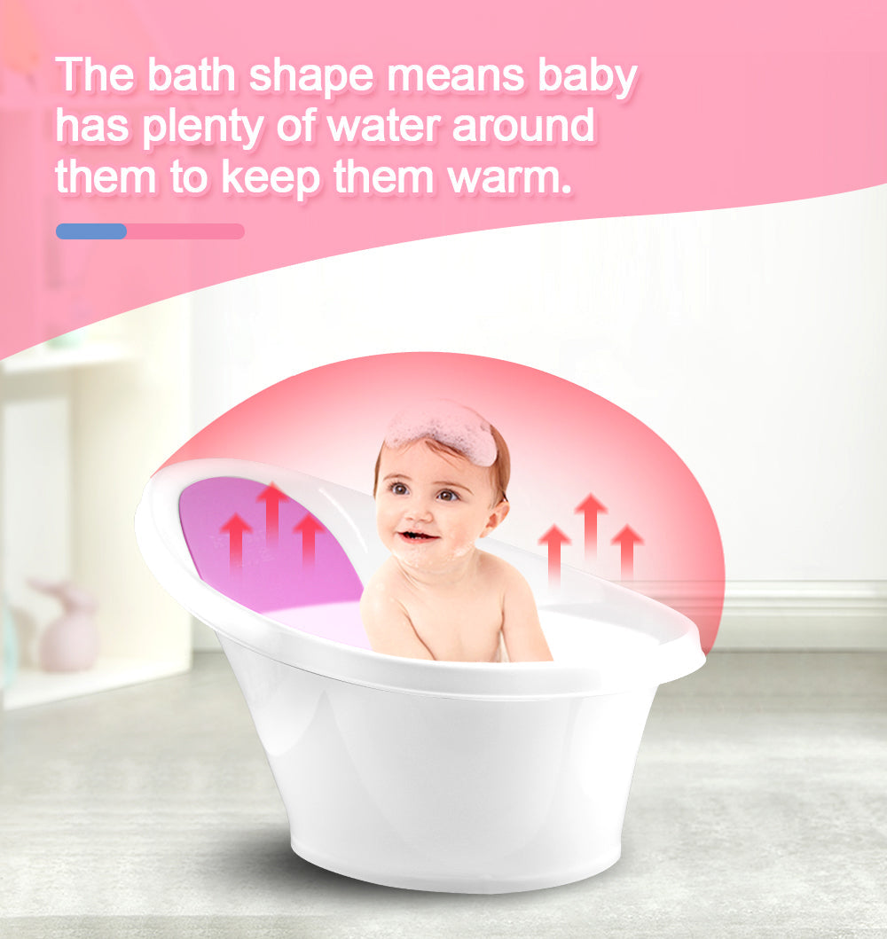 Pink Baby Bath With Backrest & Bum Bump Support