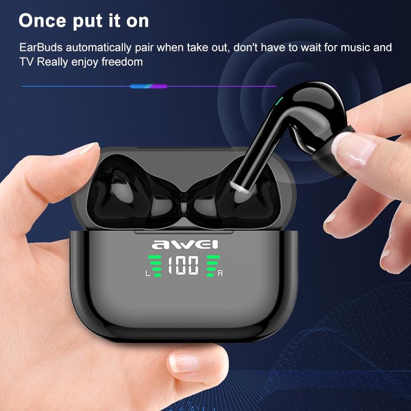 Wireless Bluetooth Headphones With Led Display And Tws Technology