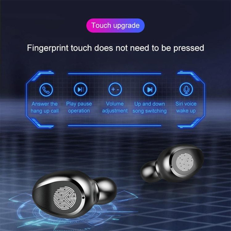 Wireless Bluetooth Headset With Touch Control And Charging Case Version Five Zero