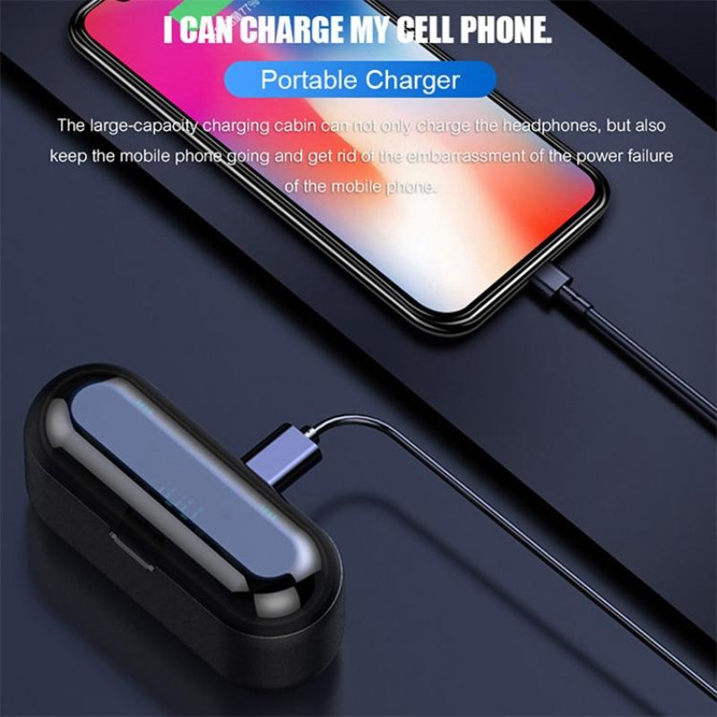 Wireless Bluetooth Headset With Touch Control And Charging Case Version Five Zero