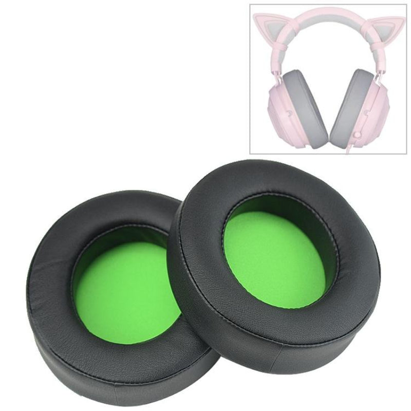 2 Pack Replacement Earpads For Razer Kraken 7.1 V2 Pro Headphones Green Sponge Cushions