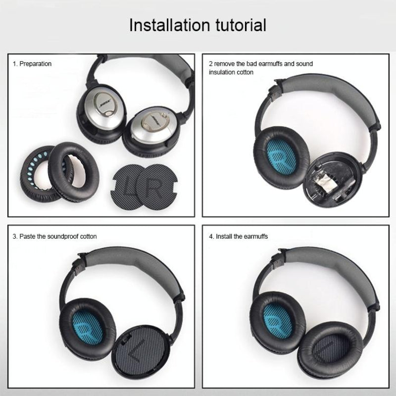Soft Earmuff Headphone Jacket For Bose Qc2 / Qc15 Ae2 Qc25 Dark Grey