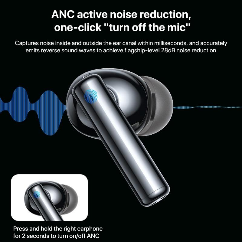 Wireless Bluetooth 5.0 Earphones With Anc And Led Display For Clear Sound Control