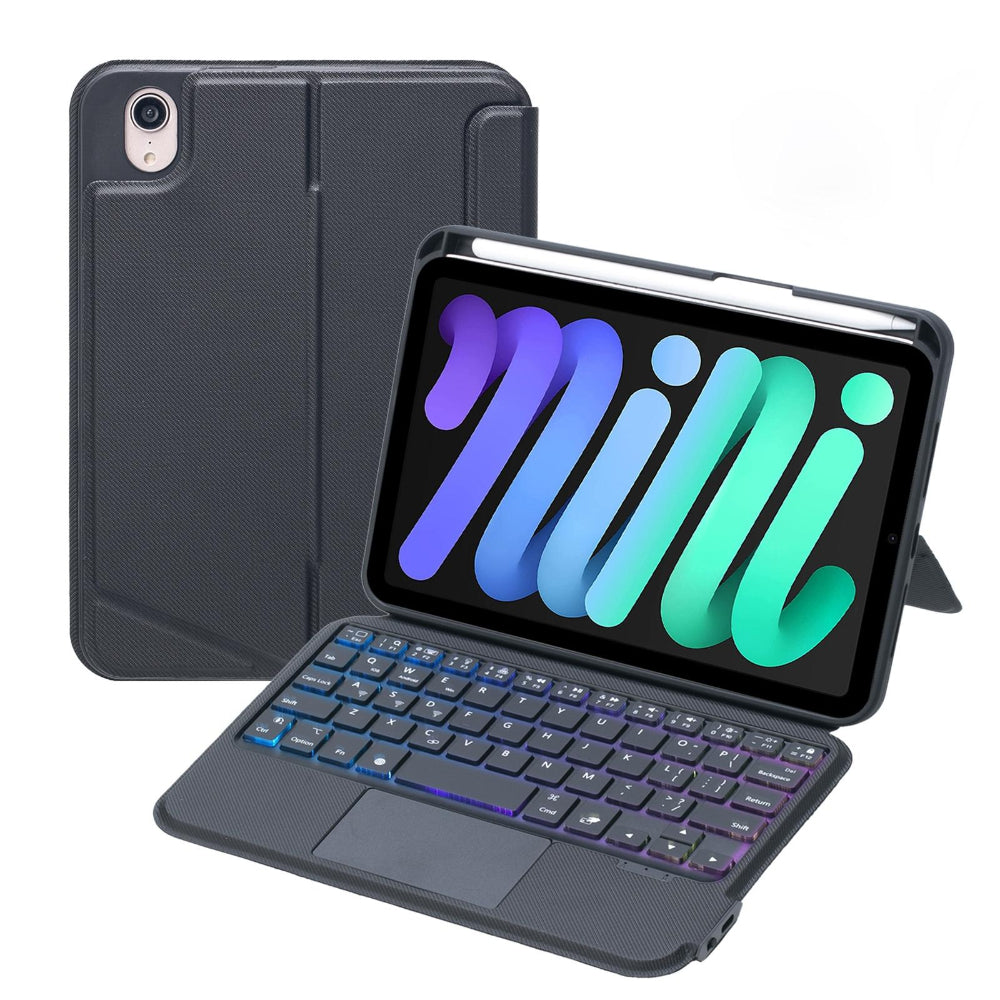 Split Type Bluetooth Keyboard Leather Case For Ipad Mini Six With Touch Backlight
