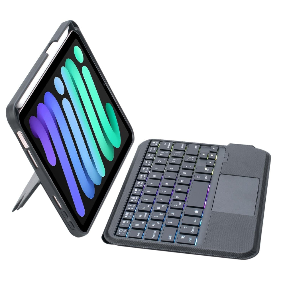 Split Type Bluetooth Keyboard Leather Case For Ipad Mini Six With Touch Backlight