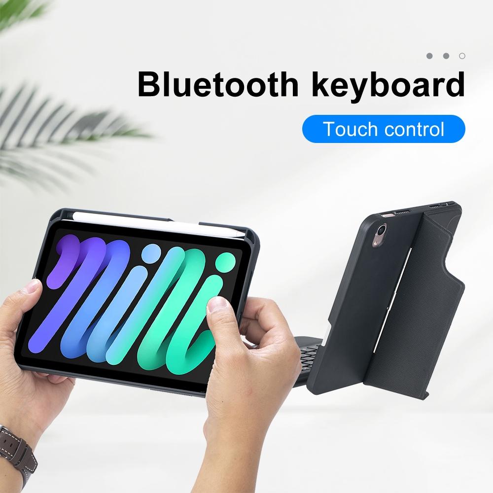 Split Type Bluetooth Keyboard Leather Case For Ipad Mini Six With Touch Backlight