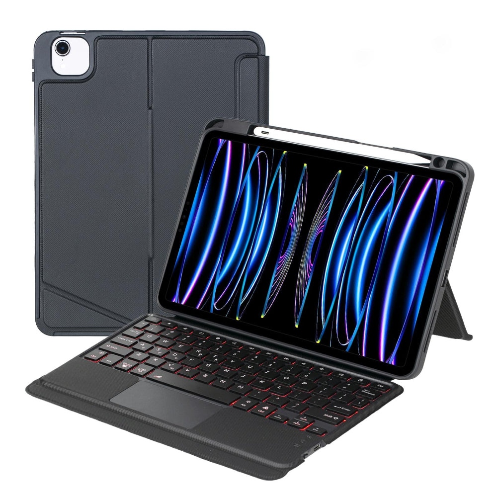Bluetooth Keyboard Leather Case For Ipad Air / Pro 11 Touch Backlight Split Type