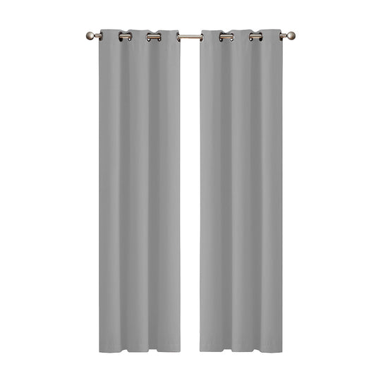 1 Sets of Sello 1 Sets Of 2X Blockout Curtains Panels 3 Layers Grey 132 213Cm