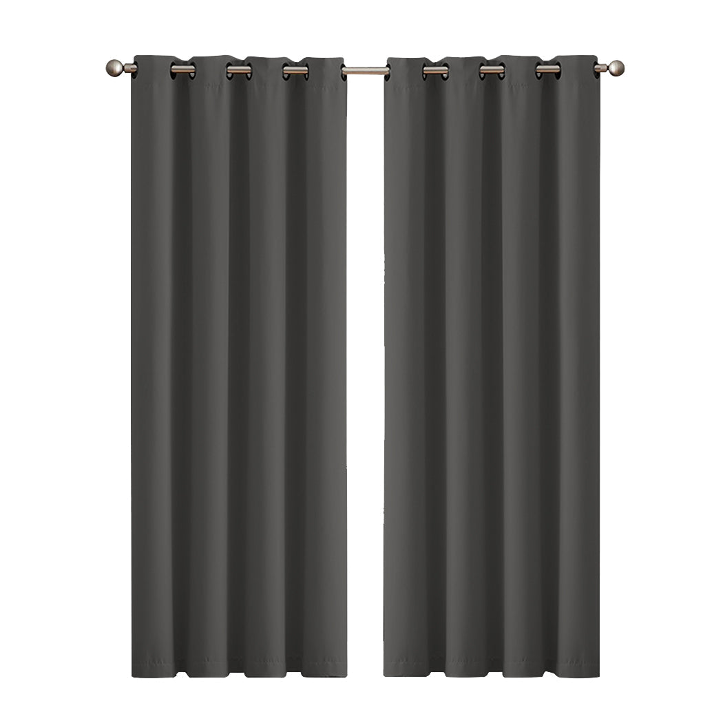 1 Sets of Sello 1 Sets Of 2X Blockout Curtains Panels 3 Layers Charcoal 132 213Cm