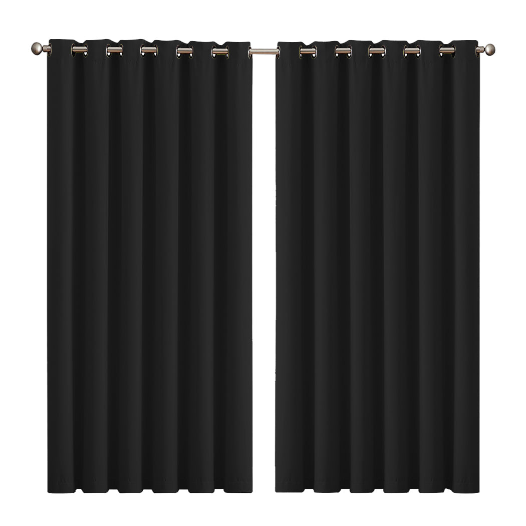 1 Sets of Sello 1 Sets Of 2X Blockout Curtains Panels 3 Layers Black 240 230Cm