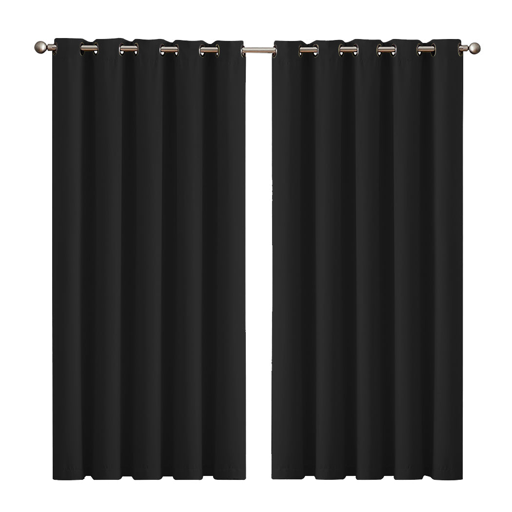 1 Sets of Sello 1 Sets Of 2X Blockout Curtains Panels 3 Layers Black 180 230Cm