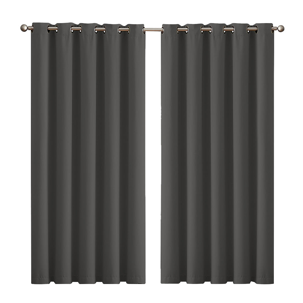 1 Sets of Sello 1 Sets Of 2X Blockout Curtains Panels 3 Layers Charcoal 180 230Cm