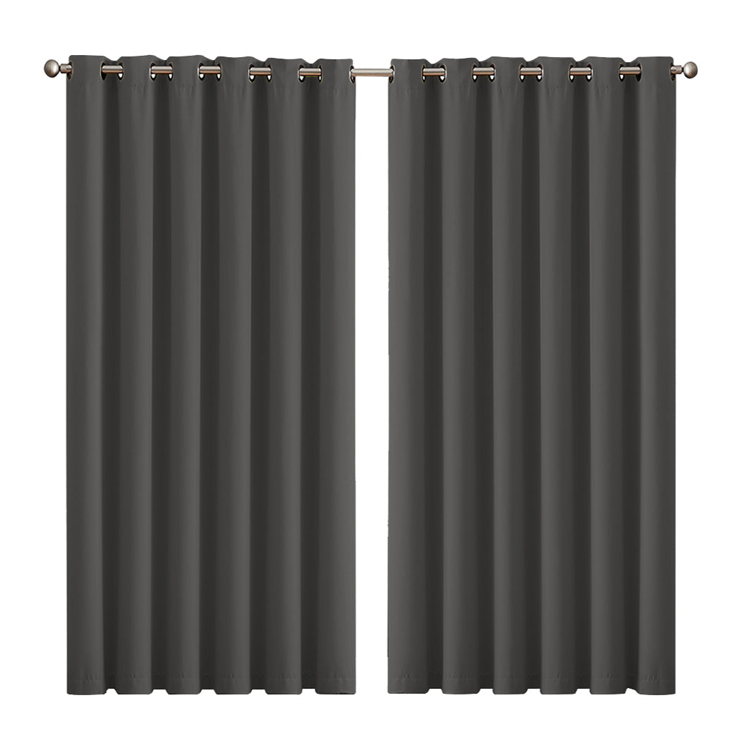 1 Sets of Sello 1 Sets Of 2X Blockout Curtains Panels 3 Layers Charcoal 240 230Cm