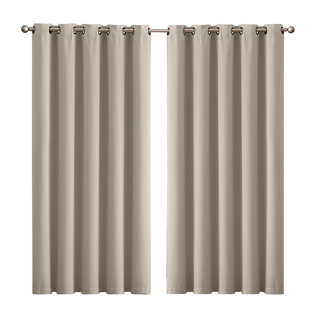 1 Sets of Sello 1 Sets Of 2X Blockout Curtains Panels 3 Layers Beige 180 230Cm