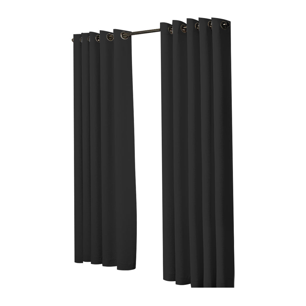 1 Sets of Sello 1 Sets Of 2X Blockout Curtains Panels 3 Layers Black 180 230Cm