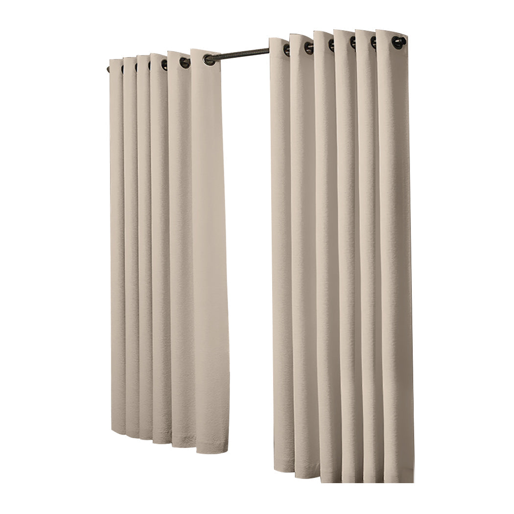 1 Sets of Sello 1 Sets Of 2X Blockout Curtains Panels 3 Layers Beige 240 230Cm