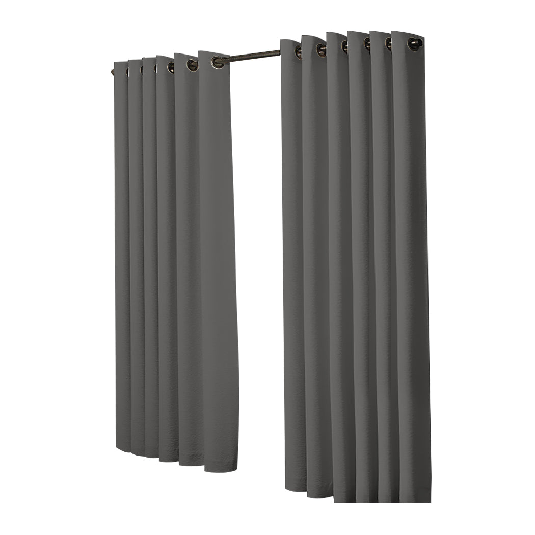 1 Sets of Sello 1 Sets Of 2X Blockout Curtains Panels 3 Layers Charcoal 240 230Cm
