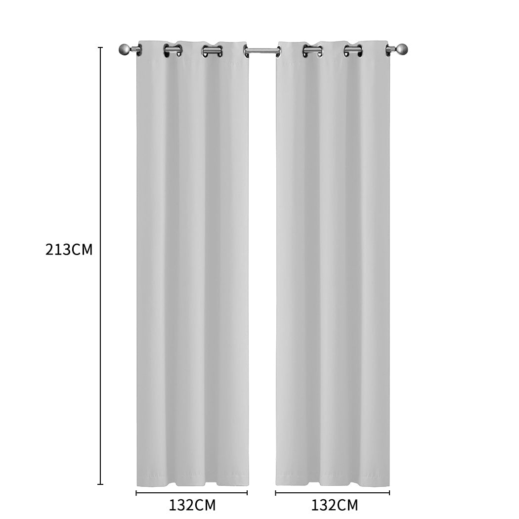1 Sets of Sello 1 Sets Of 2X Blockout Curtains Panels 3 Layers Grey 132 213Cm