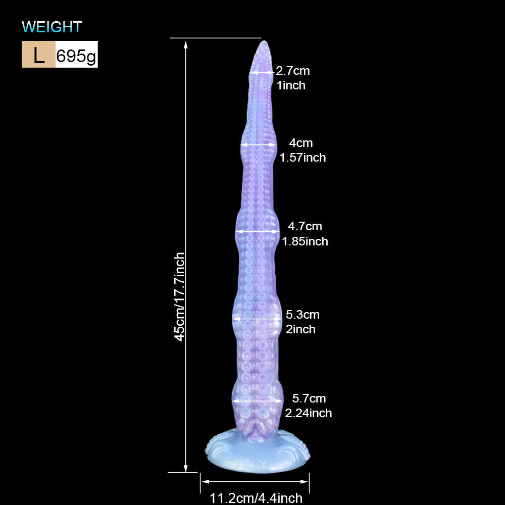Pastel Purple Sea Jade Long Tentacle Silicone Dildo