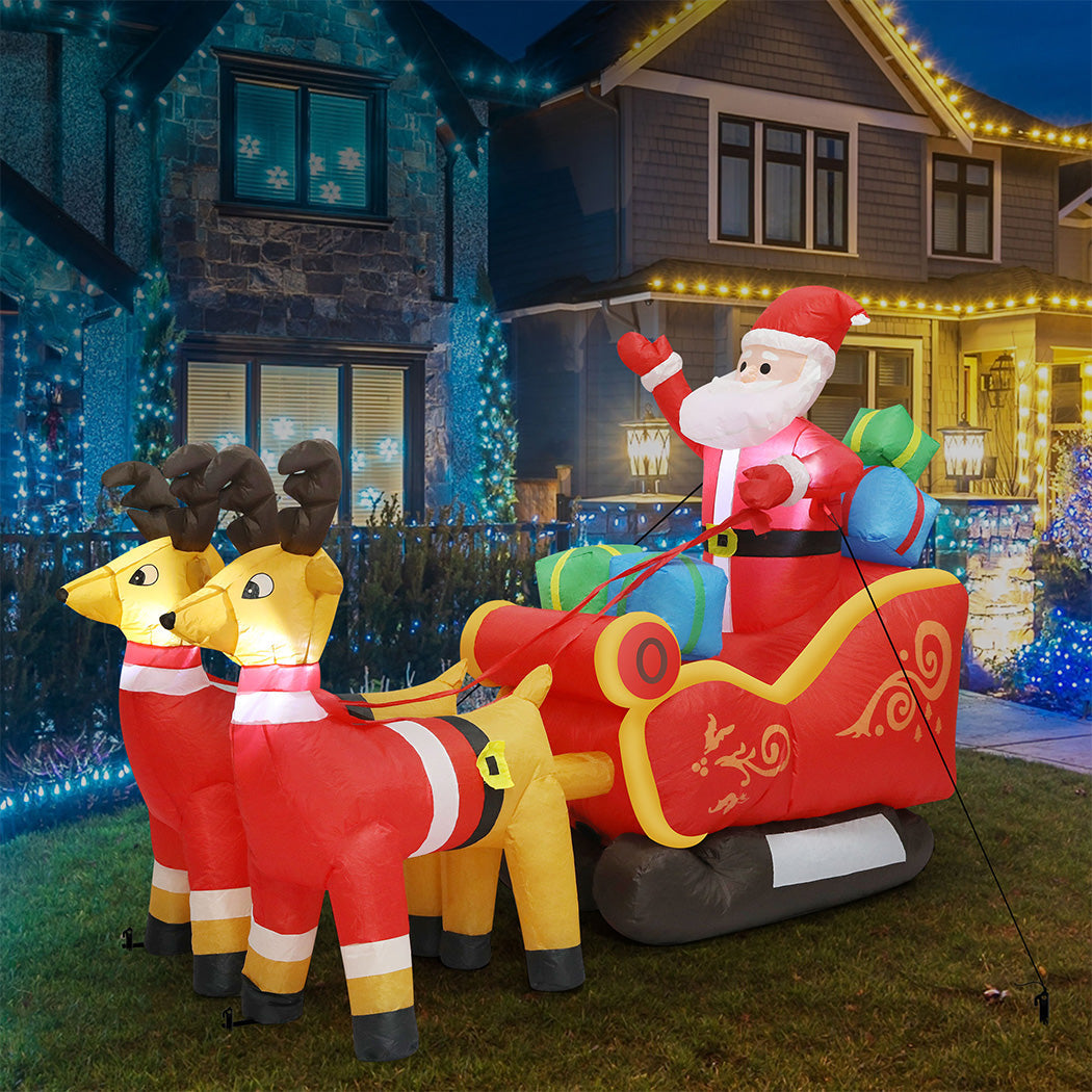 Santaco Led Inflatable Sleigh Reindeer 2.2M
