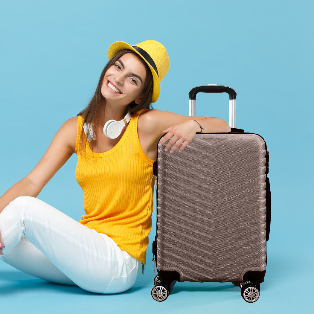 Slimbridge 20" Carry On Travel Luggage Coffee Inch