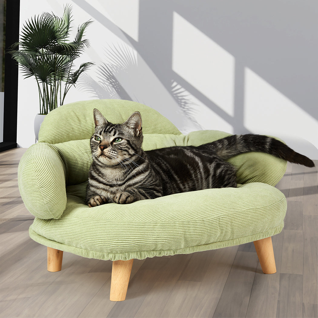 Pawz Elevated Pet Dog Cat Sofa Bed Couch L Size Green