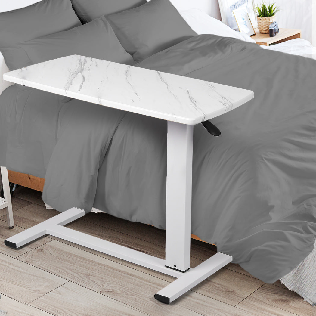 Standing Desk Sofa Bed Side Table White No Slots Marbled