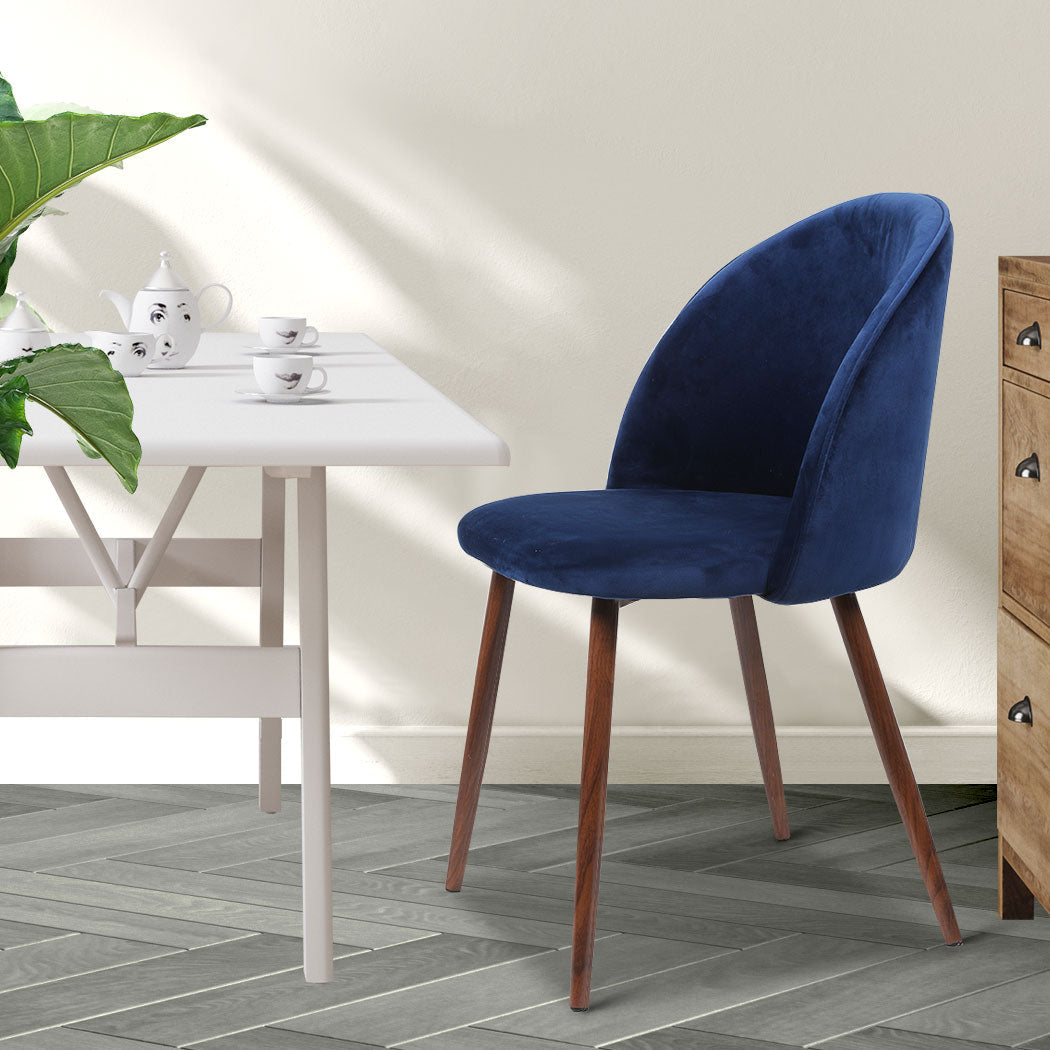 Elegant Dining Chairs Set Of 2 French Navy Wooden Seat Stylish Comfortable Seating