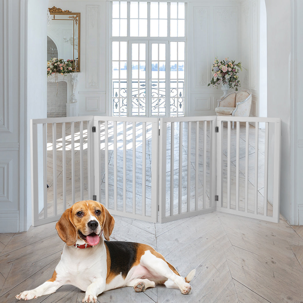 Pet Gate Dog Fence Retractable White 185Cm X 60.5Cm 1.8Cm