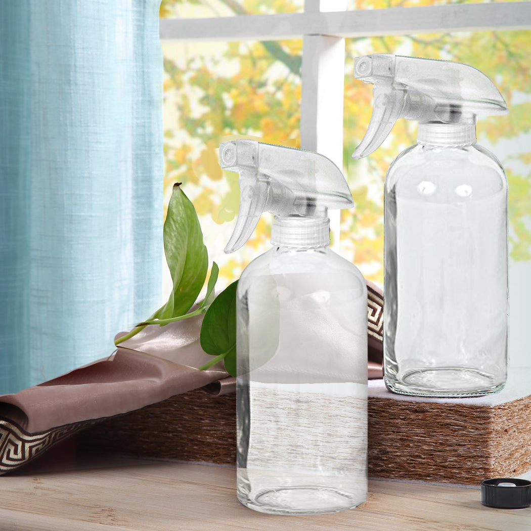 4X 500Ml Clear Glass Spray Bottles Trigger