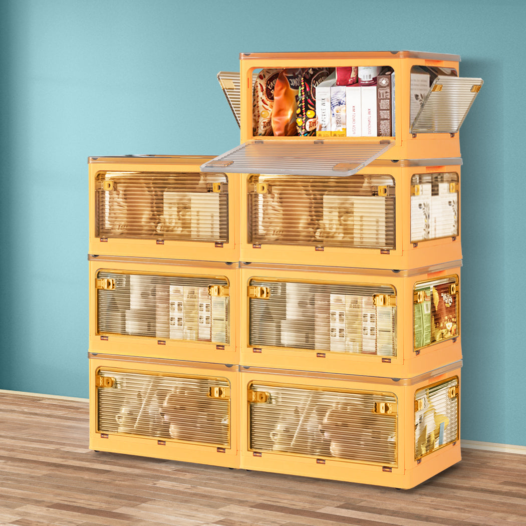 Storage Organiser Large Box Stackable Orange Medium