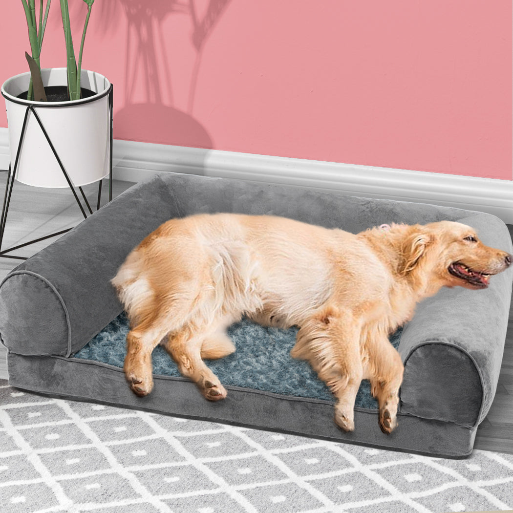 Pawz Pet Bed Sofa Dog Bedding Soft Warm L Grey Large
