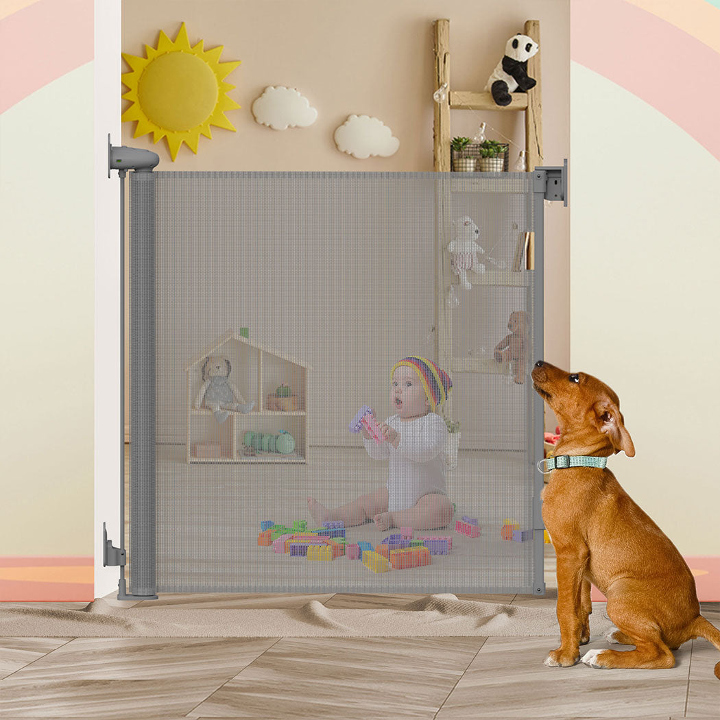 Bopeep Retractable Little One Safety Gates 150Cm Grey
