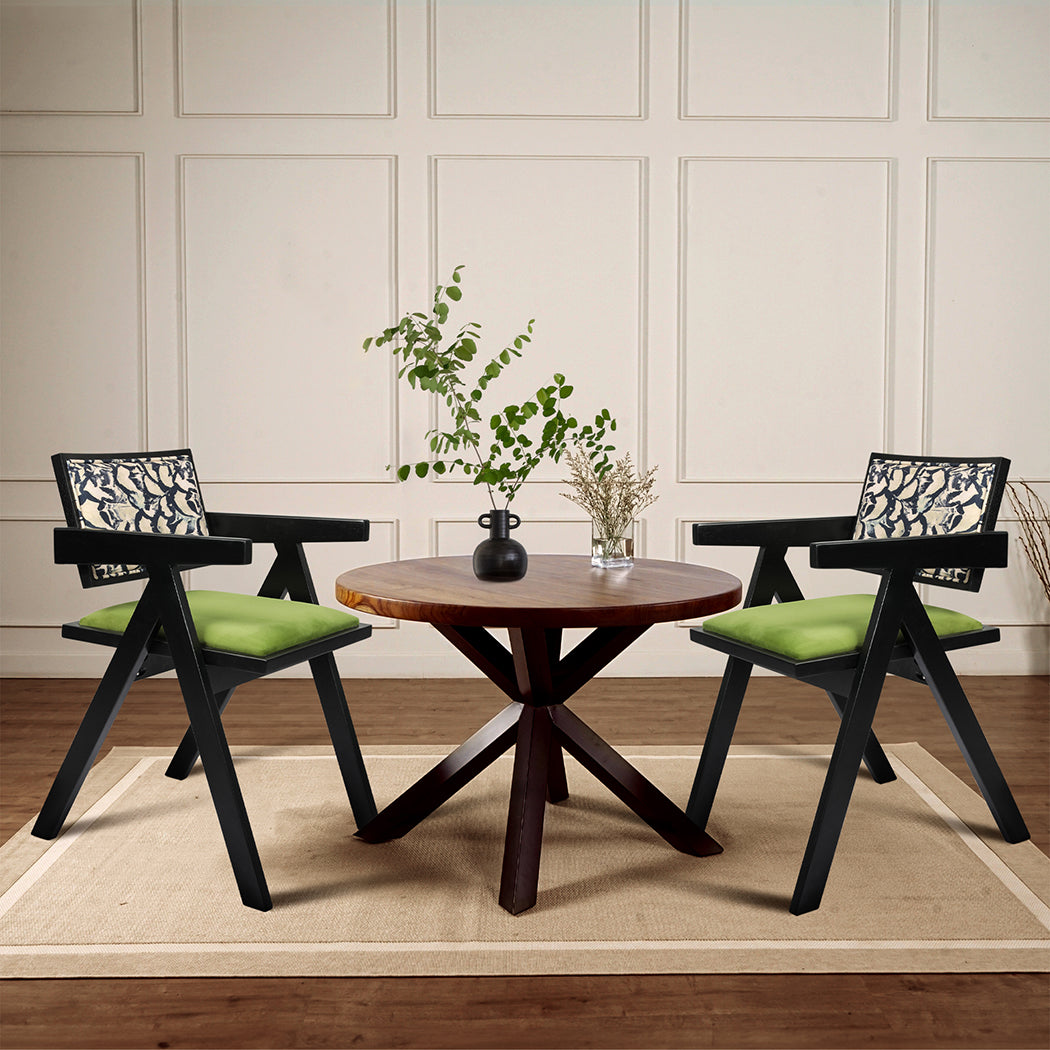 Set Of 2 Retro Dining Chairs With Backrest For Stylish And Comfortable Seating