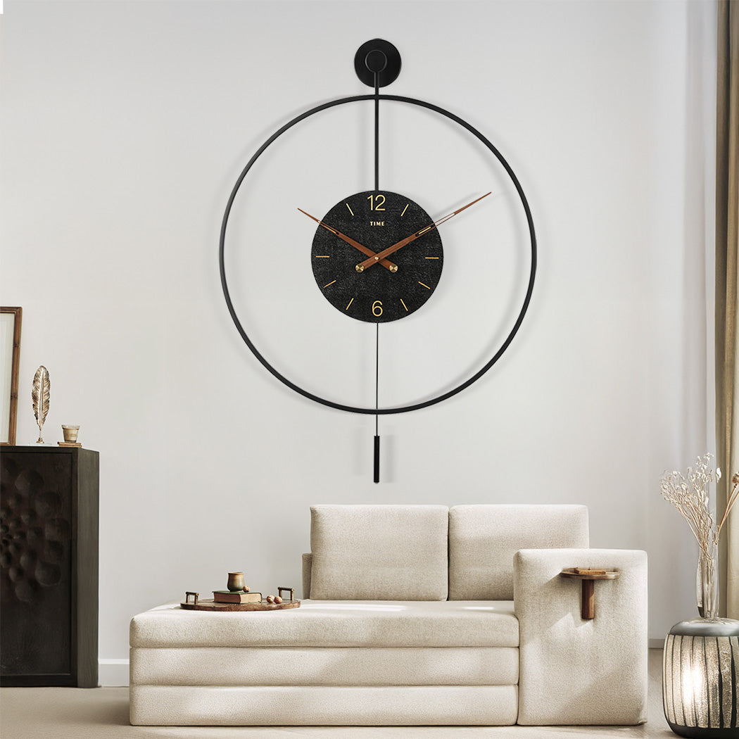 Yezi Round Wall Clock 60Cm Large Modern Home Decoration