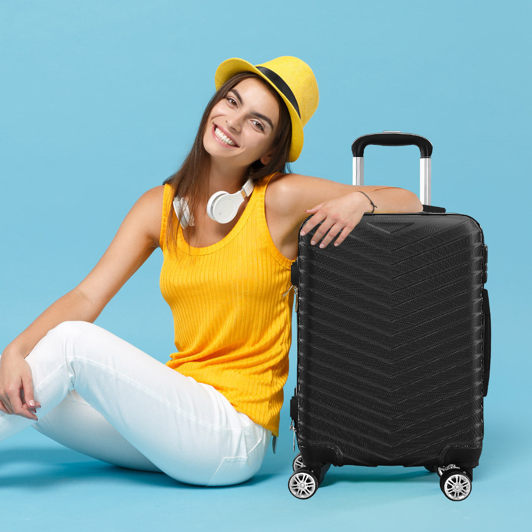 Slimbridge 20" Carry On Travel Luggage Black Inch