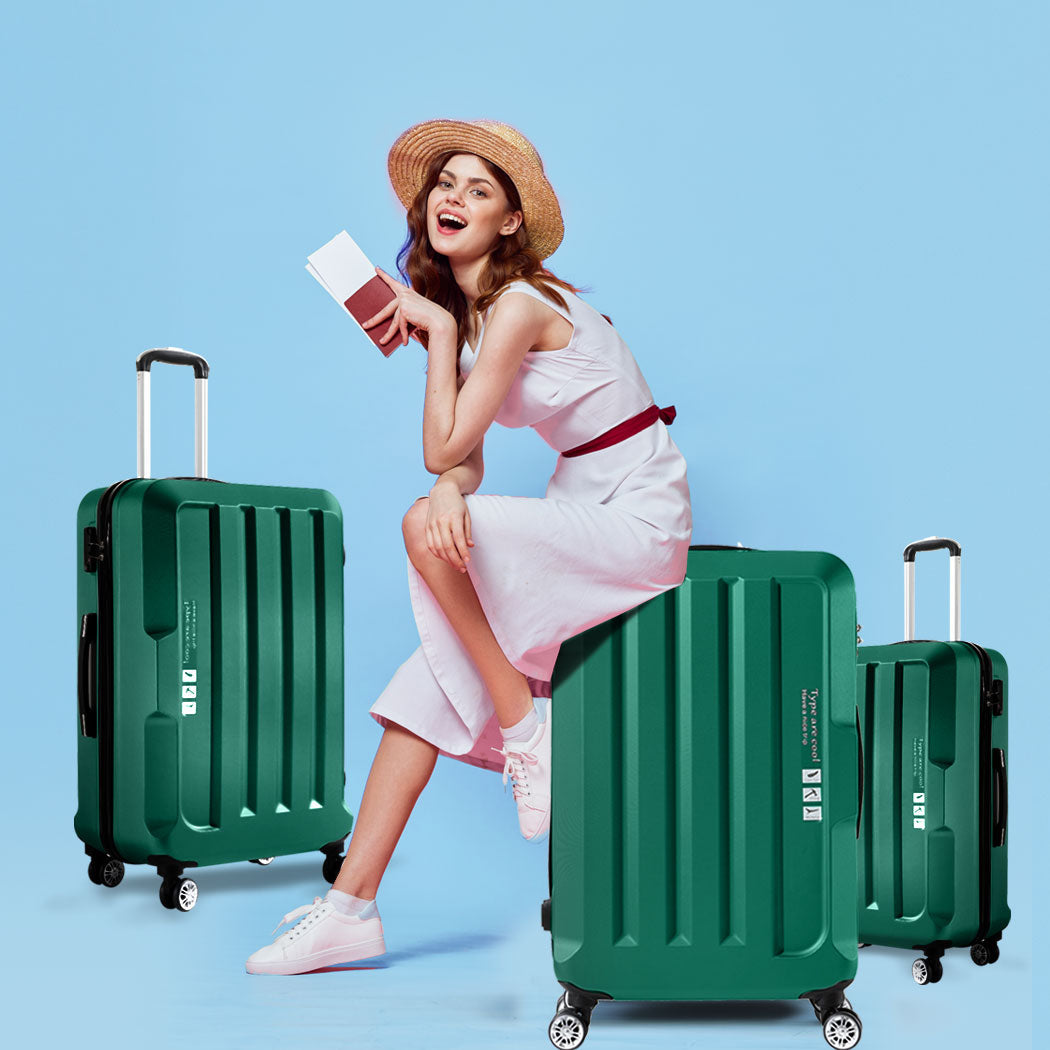 Slimbridge 20"24"28" 3Pc Luggage Sets Green