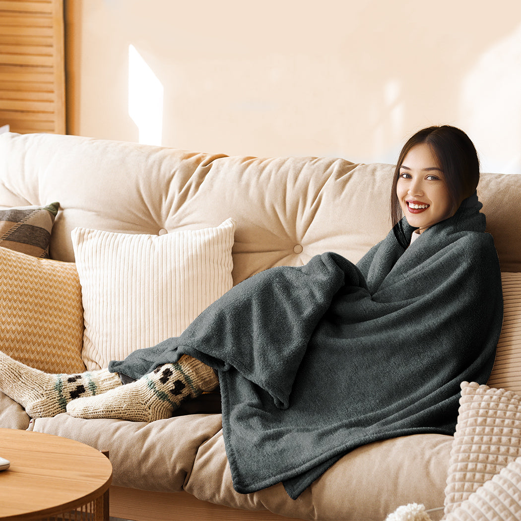 Dreamz Electric Throw Blanket Heated Timer Bedding Washable Warm Winter Snuggle