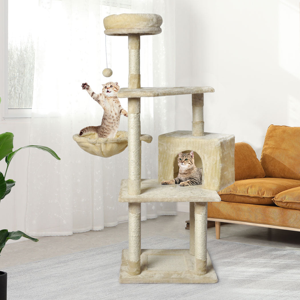Pawz Cat Tree Toy Scratching Post Scratcher Beige