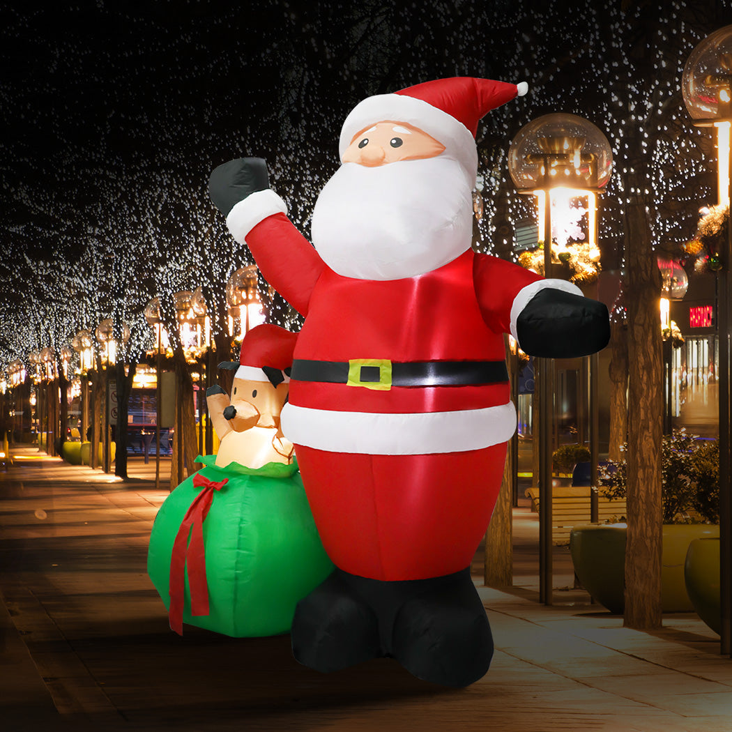 Santaco Christmas Inflatable Outdoor Claus Elk 2.2M Xmas Decoration Light