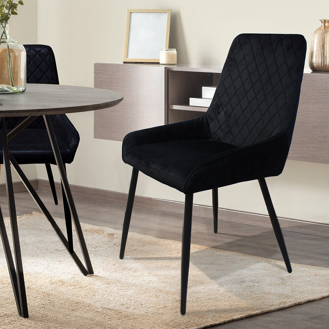 Dining Chairs X 8 Padded Seat Soft Velvet