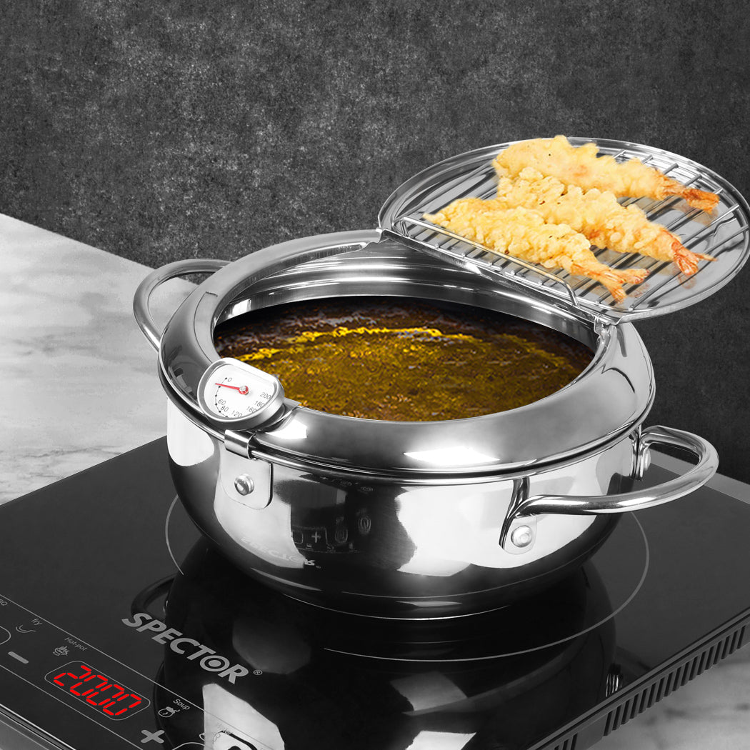 Toque 24Cm Japanese Deep Frying Pan Silver